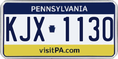 PA license plate KJX1130