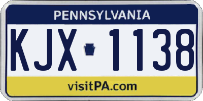 PA license plate KJX1138