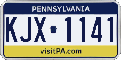 PA license plate KJX1141
