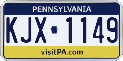 PA license plate KJX1149