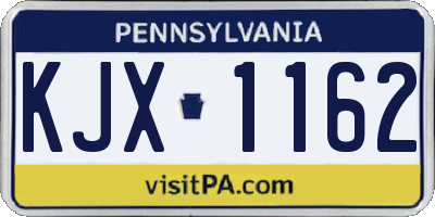 PA license plate KJX1162