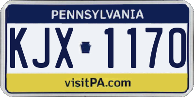 PA license plate KJX1170