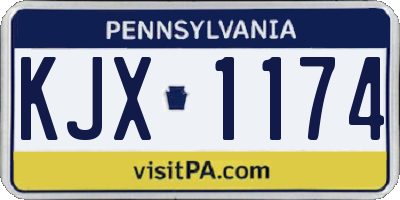 PA license plate KJX1174