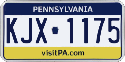 PA license plate KJX1175