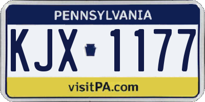 PA license plate KJX1177