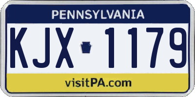 PA license plate KJX1179