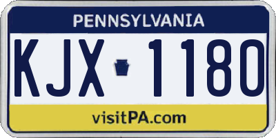 PA license plate KJX1180