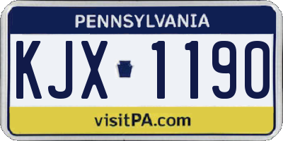 PA license plate KJX1190