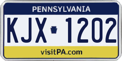 PA license plate KJX1202