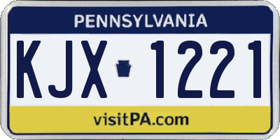PA license plate KJX1221