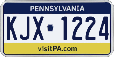 PA license plate KJX1224