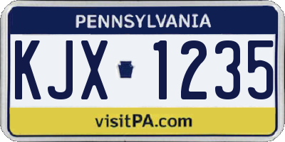 PA license plate KJX1235