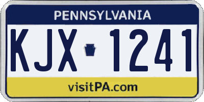PA license plate KJX1241