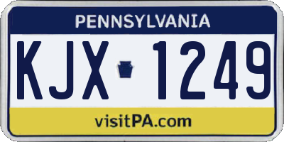 PA license plate KJX1249