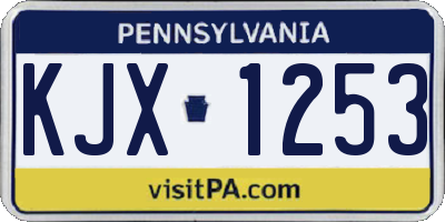 PA license plate KJX1253