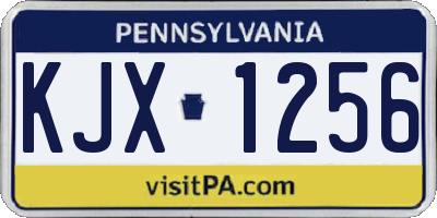 PA license plate KJX1256