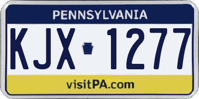 PA license plate KJX1277
