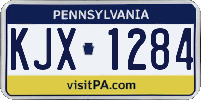 PA license plate KJX1284