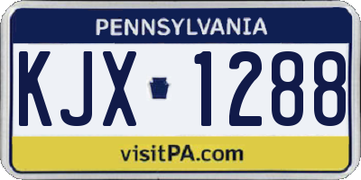PA license plate KJX1288