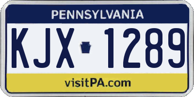 PA license plate KJX1289