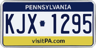 PA license plate KJX1295