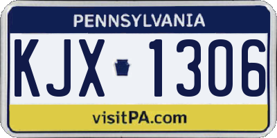 PA license plate KJX1306