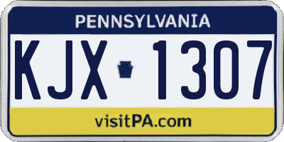 PA license plate KJX1307