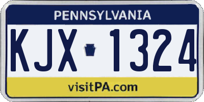 PA license plate KJX1324