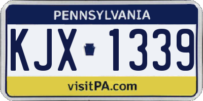 PA license plate KJX1339
