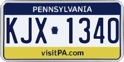 PA license plate KJX1340