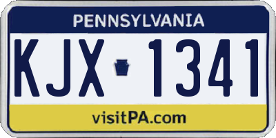 PA license plate KJX1341