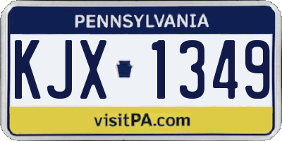 PA license plate KJX1349
