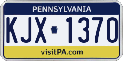 PA license plate KJX1370