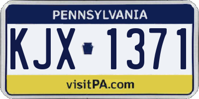 PA license plate KJX1371