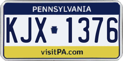PA license plate KJX1376