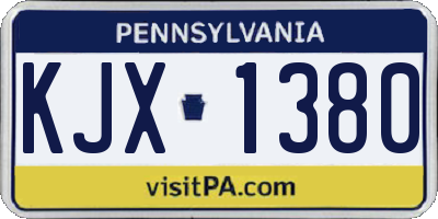 PA license plate KJX1380