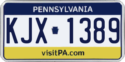PA license plate KJX1389