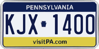PA license plate KJX1400