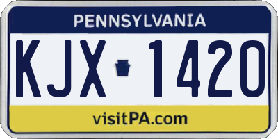 PA license plate KJX1420