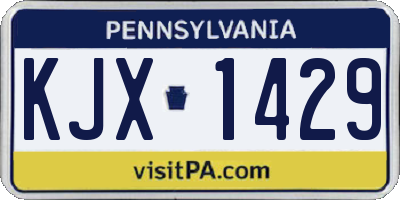 PA license plate KJX1429