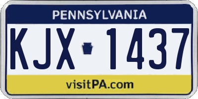 PA license plate KJX1437