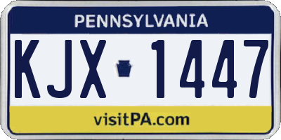 PA license plate KJX1447