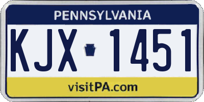 PA license plate KJX1451
