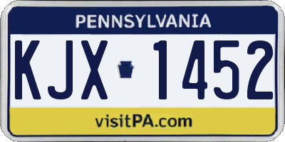 PA license plate KJX1452