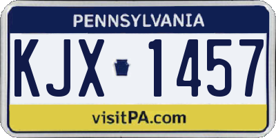 PA license plate KJX1457