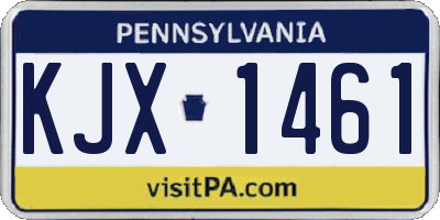 PA license plate KJX1461