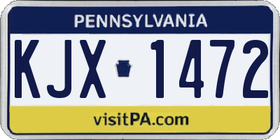 PA license plate KJX1472