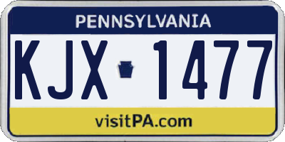 PA license plate KJX1477