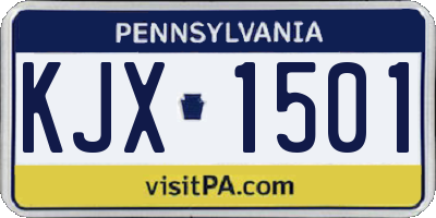 PA license plate KJX1501