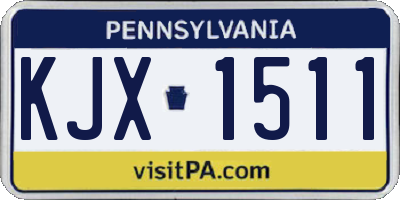 PA license plate KJX1511